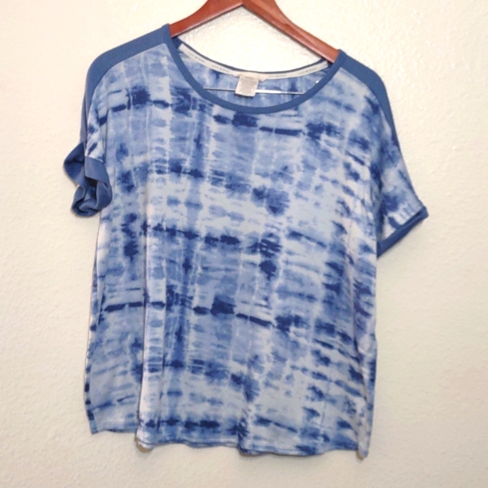 SLIGHTLY USED LUCK BRAND TYE DYE BLUE SHIRT SIZE XL